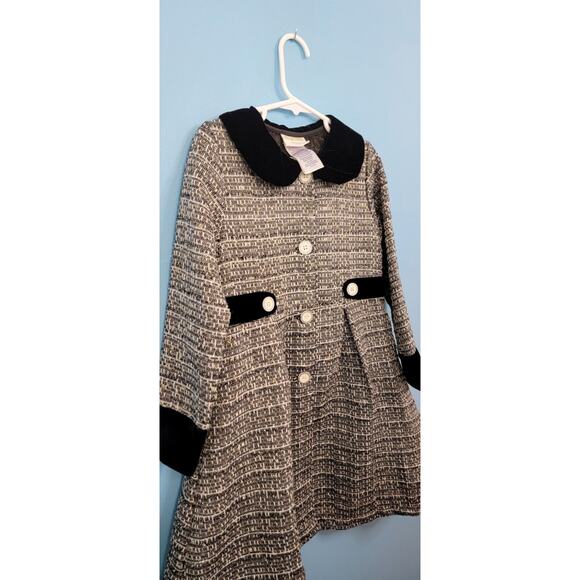 Blueberi Boulevard Black And White Tweed Button Front Pleated Jacket Size 6 - Picture 3 of 10